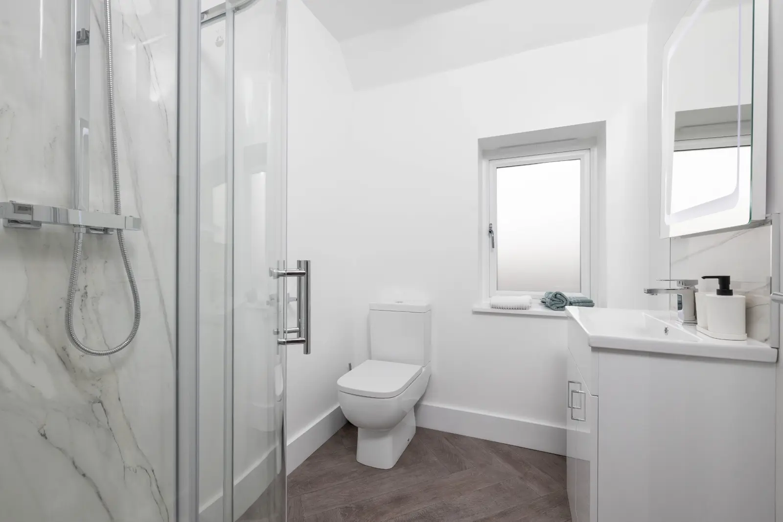 Modern fitted shower room at 3 Burnell Avenue
